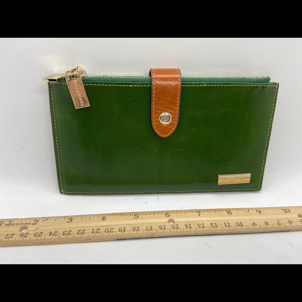 Beautiful dark green leather wallet.
